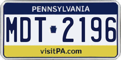 PA license plate MDT2196