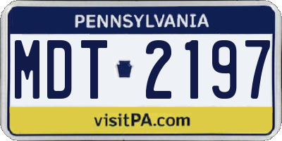 PA license plate MDT2197