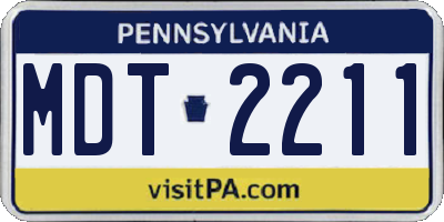PA license plate MDT2211