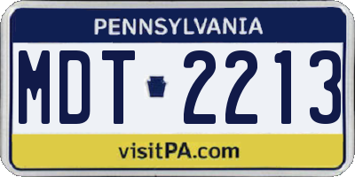 PA license plate MDT2213
