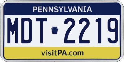 PA license plate MDT2219