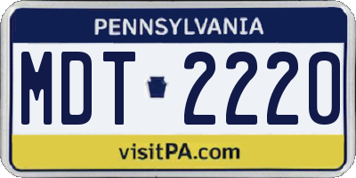 PA license plate MDT2220