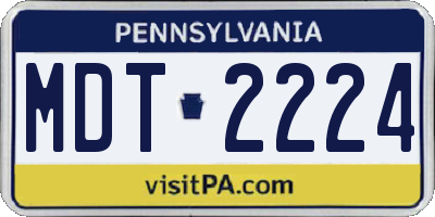 PA license plate MDT2224