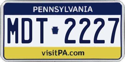 PA license plate MDT2227