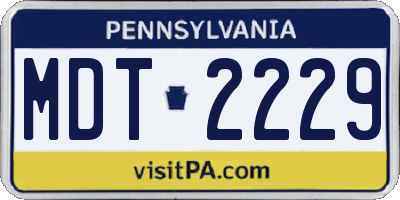 PA license plate MDT2229