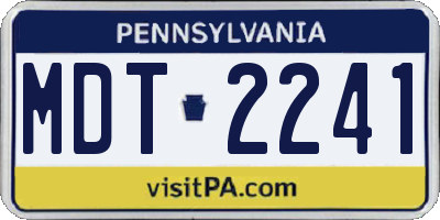 PA license plate MDT2241