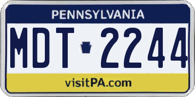 PA license plate MDT2244