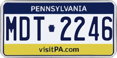 PA license plate MDT2246