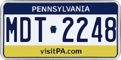 PA license plate MDT2248