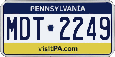 PA license plate MDT2249