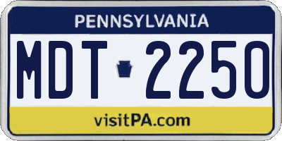 PA license plate MDT2250