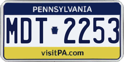 PA license plate MDT2253