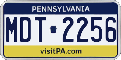 PA license plate MDT2256