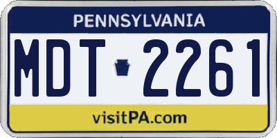 PA license plate MDT2261