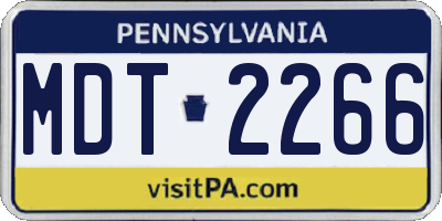 PA license plate MDT2266