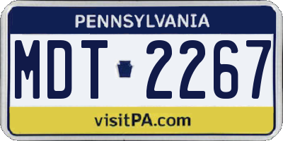PA license plate MDT2267