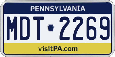 PA license plate MDT2269