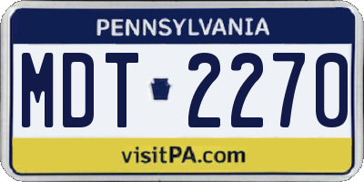 PA license plate MDT2270