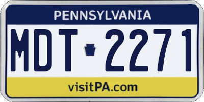 PA license plate MDT2271