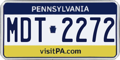 PA license plate MDT2272