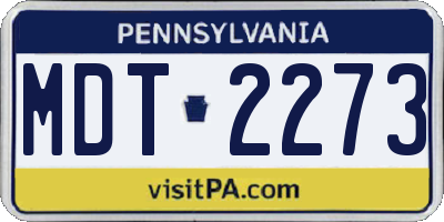PA license plate MDT2273