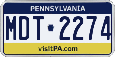 PA license plate MDT2274