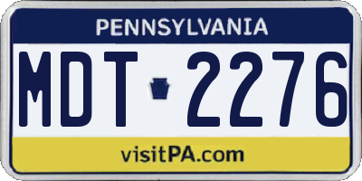 PA license plate MDT2276