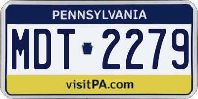 PA license plate MDT2279