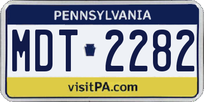 PA license plate MDT2282