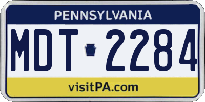 PA license plate MDT2284