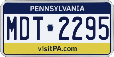 PA license plate MDT2295