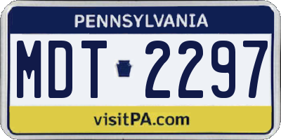 PA license plate MDT2297