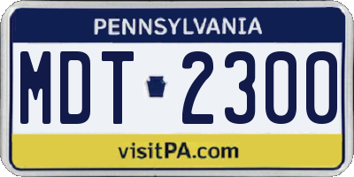 PA license plate MDT2300