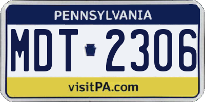 PA license plate MDT2306