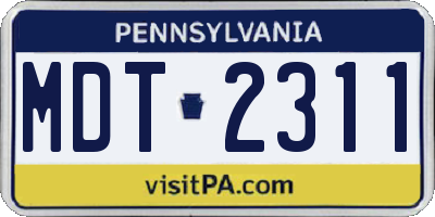 PA license plate MDT2311