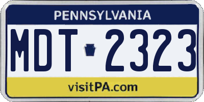PA license plate MDT2323