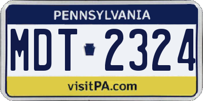 PA license plate MDT2324