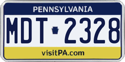 PA license plate MDT2328