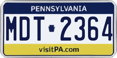PA license plate MDT2364