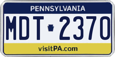 PA license plate MDT2370
