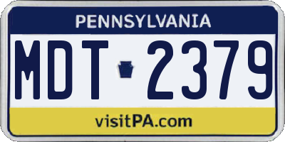 PA license plate MDT2379