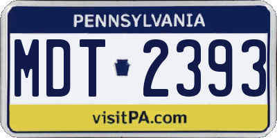 PA license plate MDT2393