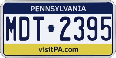 PA license plate MDT2395