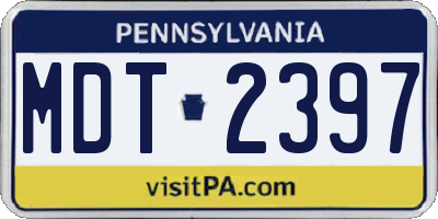 PA license plate MDT2397