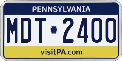 PA license plate MDT2400
