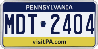 PA license plate MDT2404