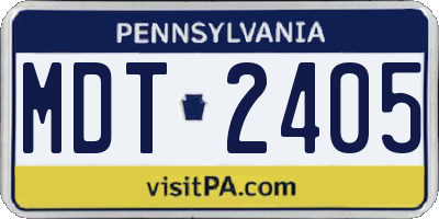 PA license plate MDT2405