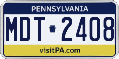PA license plate MDT2408