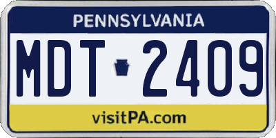 PA license plate MDT2409