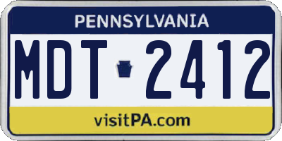 PA license plate MDT2412